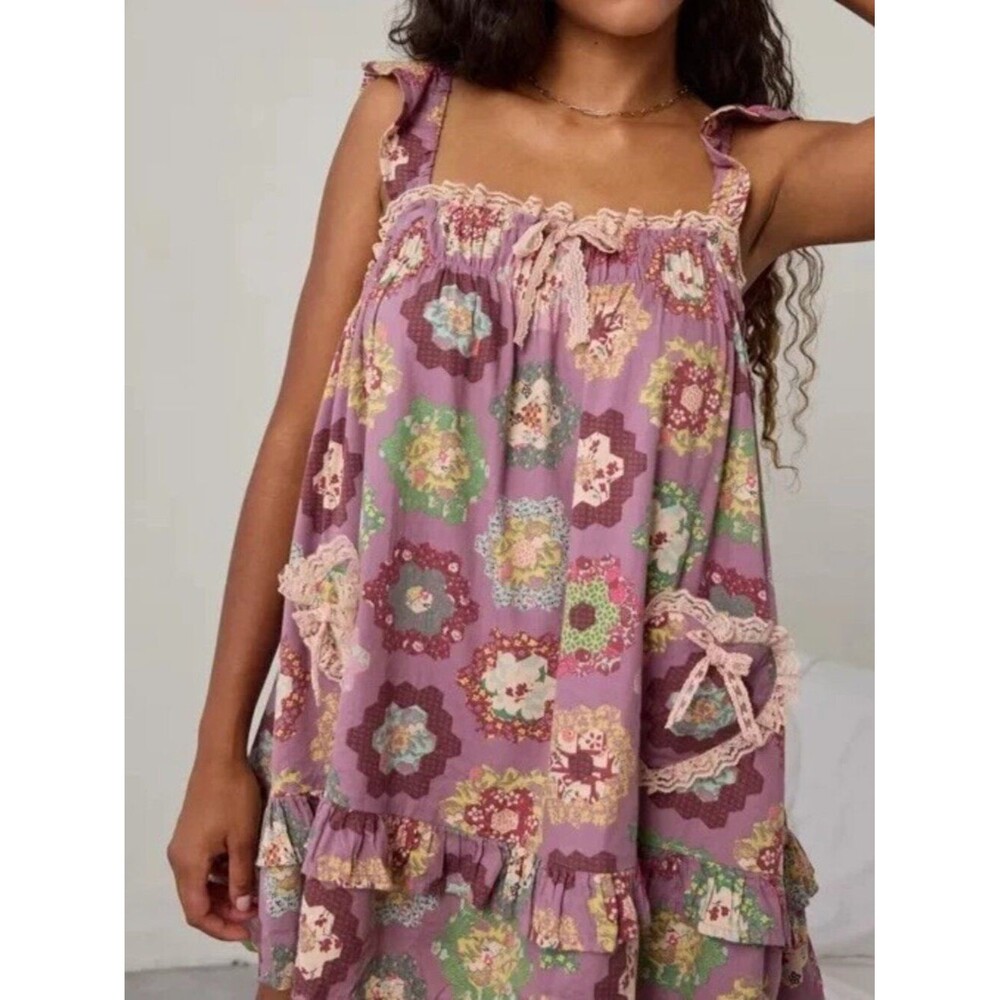 Urban Outfitters Out From Under Hearts Desire Lace Trim Lounge Dress XL 290194